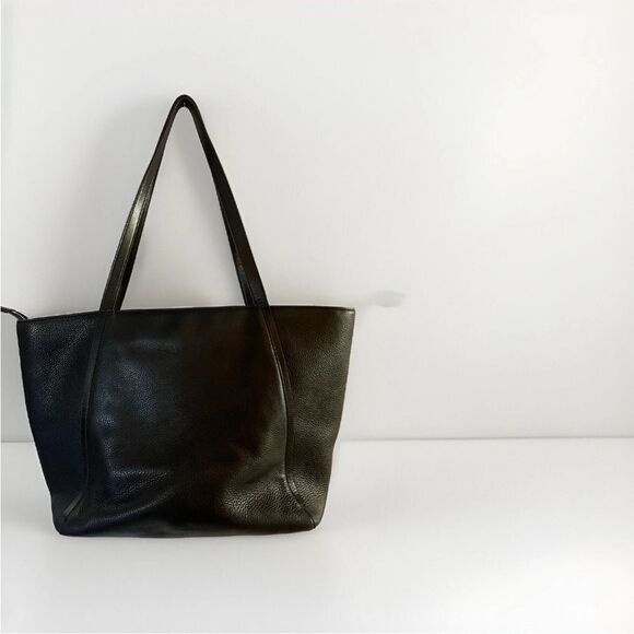 Michael Kors Whitney Black Leather Large Tote Bag Silver Hardware used - Picture 5 of 8